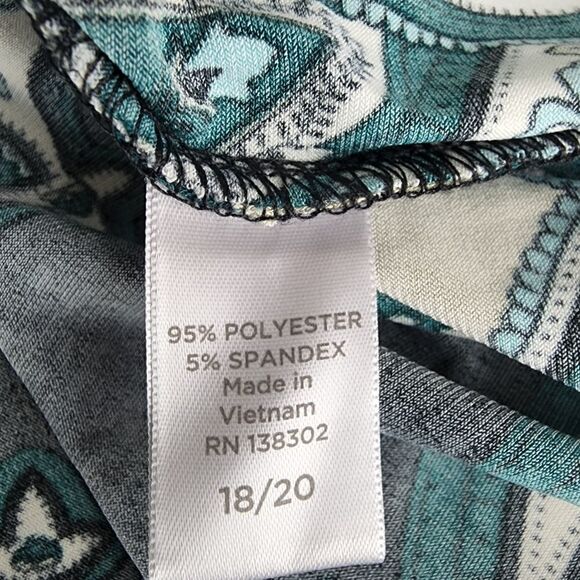 Avenue WOMEN'S TUNIC PLUS SIZE 18/20 FAUX WRAP V NECK PAISLEY - Picture 6 of 6